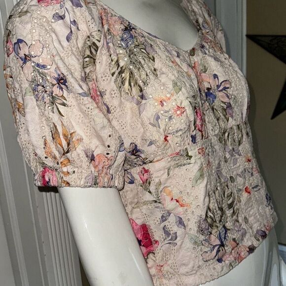 gab & Kate floral button-down shirt - Picture 4 of 10